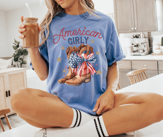 AMERICAN GIRLY BOOTS GRAPHIC TEE
