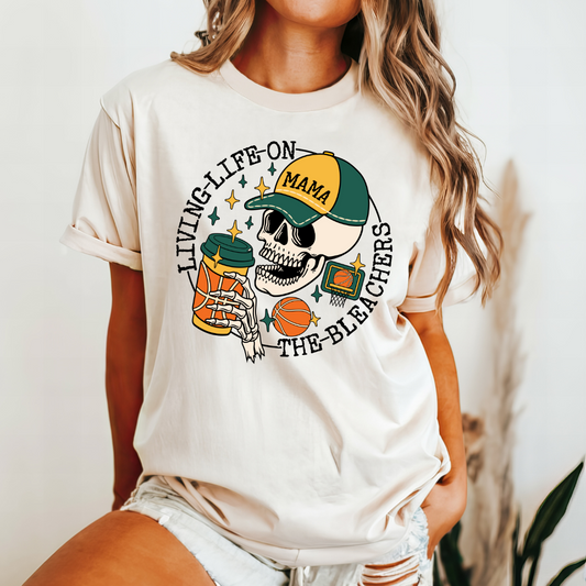 LIVING LIFE ON THE BLEACHERS BASKETBALL GRAPHIC TEE