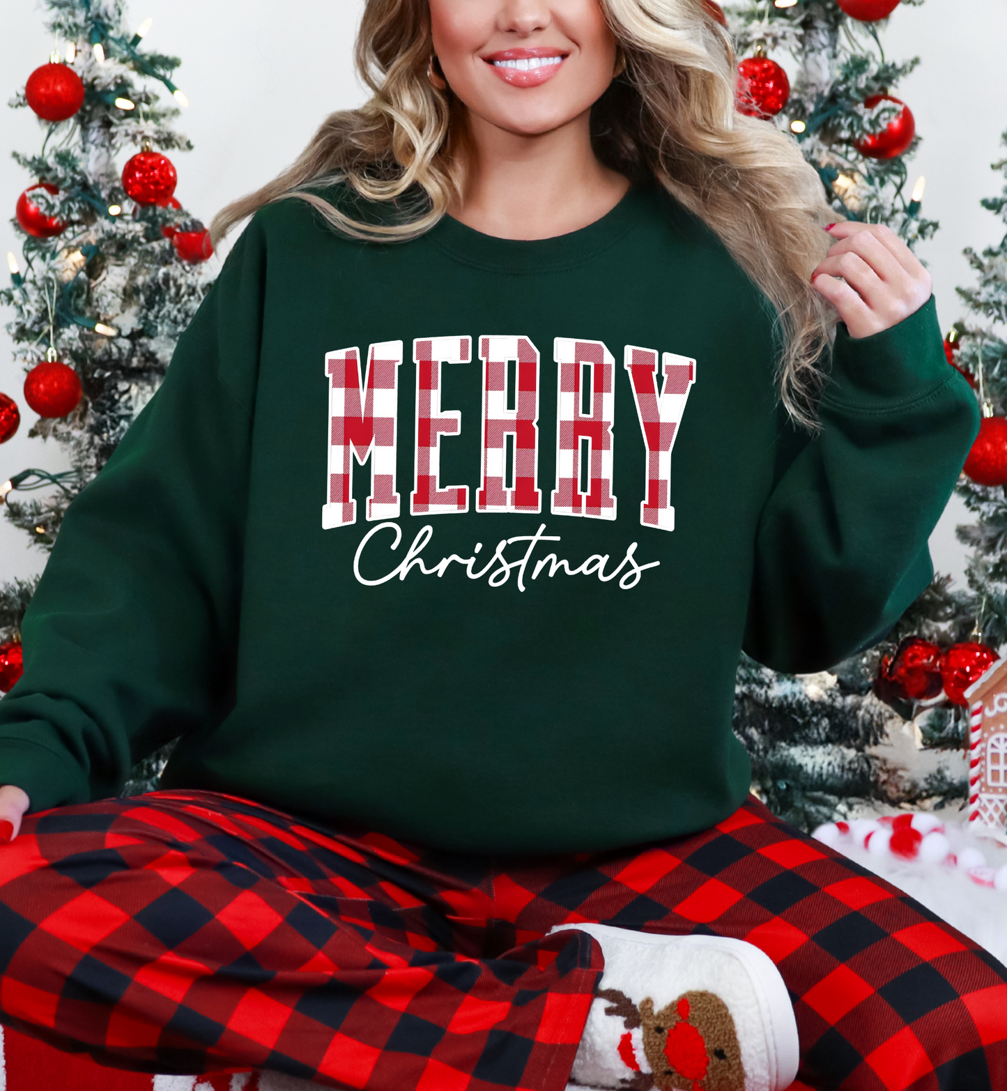 MERRY CHRISTMAS RED PLAID