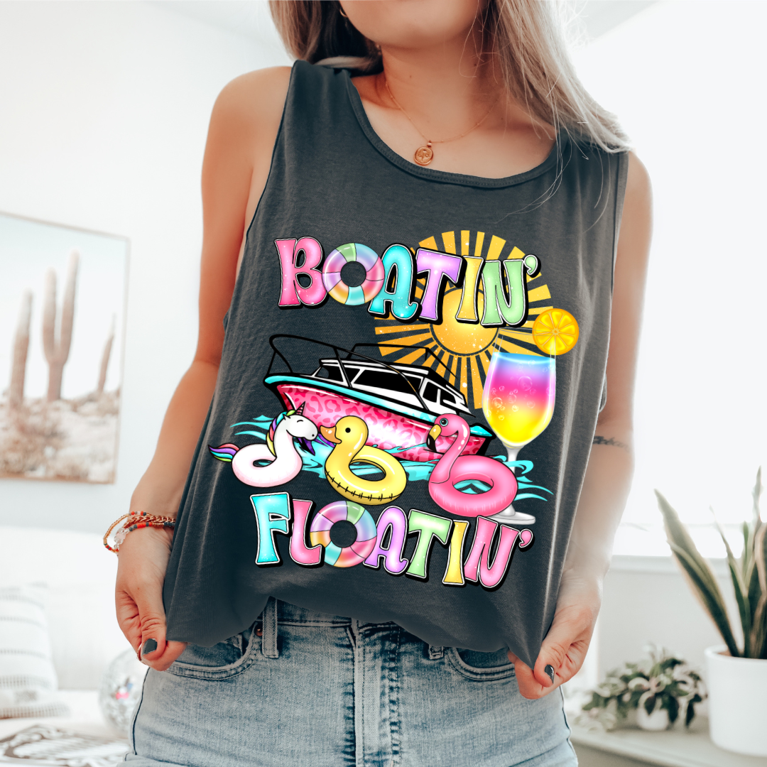 BOATIN' & FLOATIN' GRAPHIC TANK