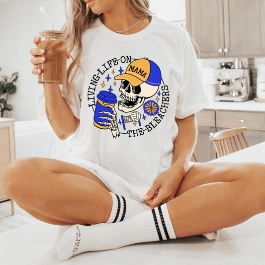 LIVING LIFE ON THE BLEACHERS VOLLEYBALL & CHEER GRAPHIC TEE