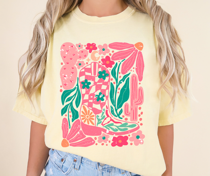 BOHO COWBOY BOOT GRAPHIC TEE