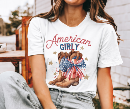 AMERICAN GIRLY BOOTS GRAPHIC TEE