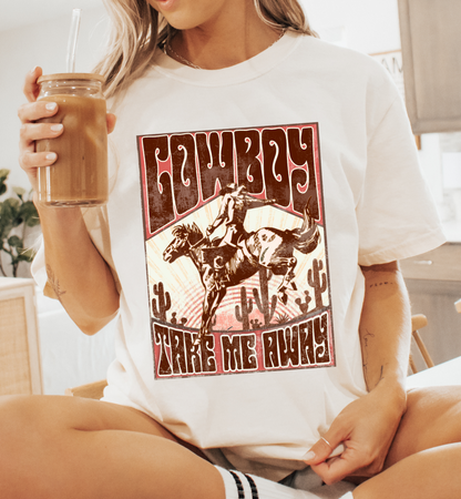 COWBOY TAKE ME AWAY GRAPHIC TEE