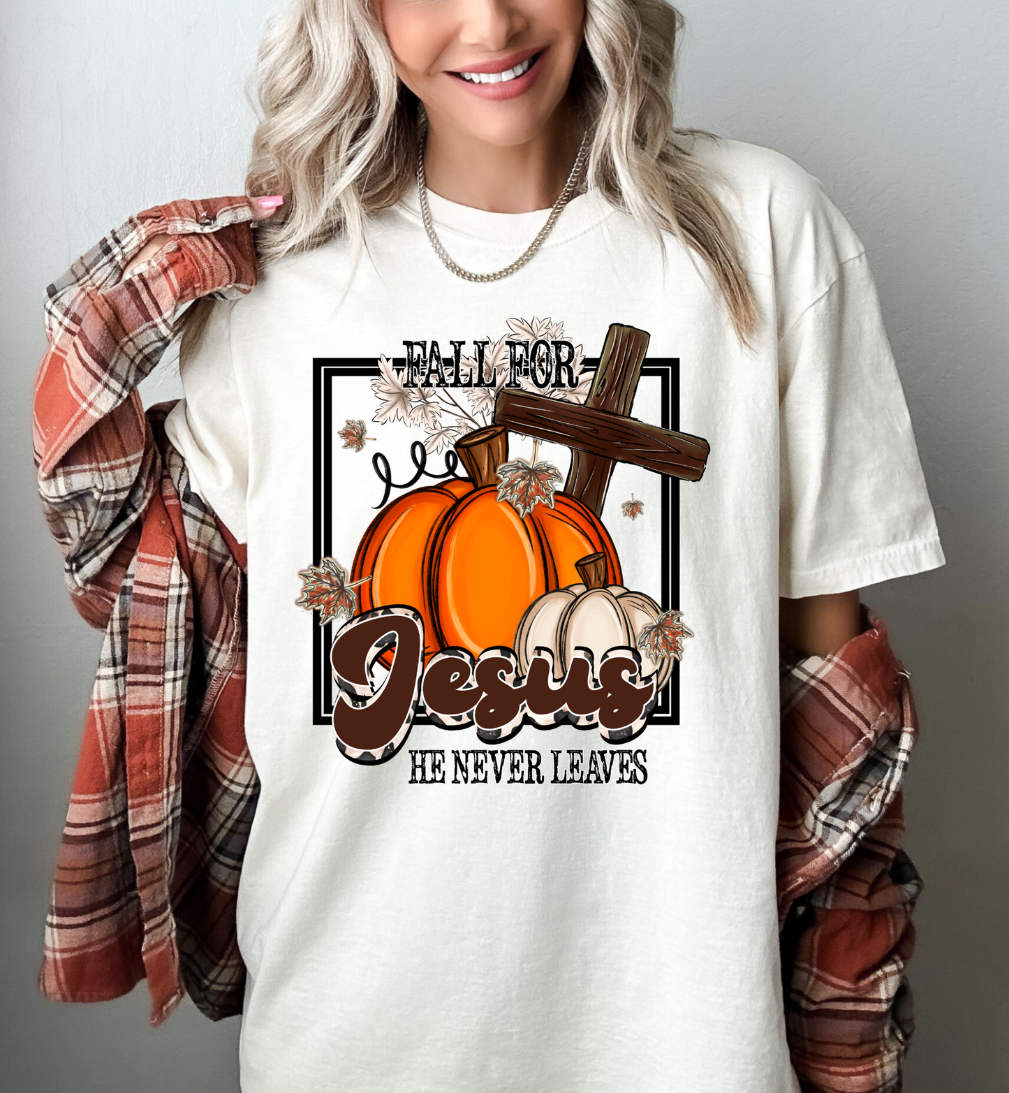 FALL FOR JESUS CROSS GRAPHIC TEE