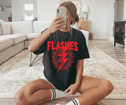 FLASHES DISTRESSED GRAPHIC TEE