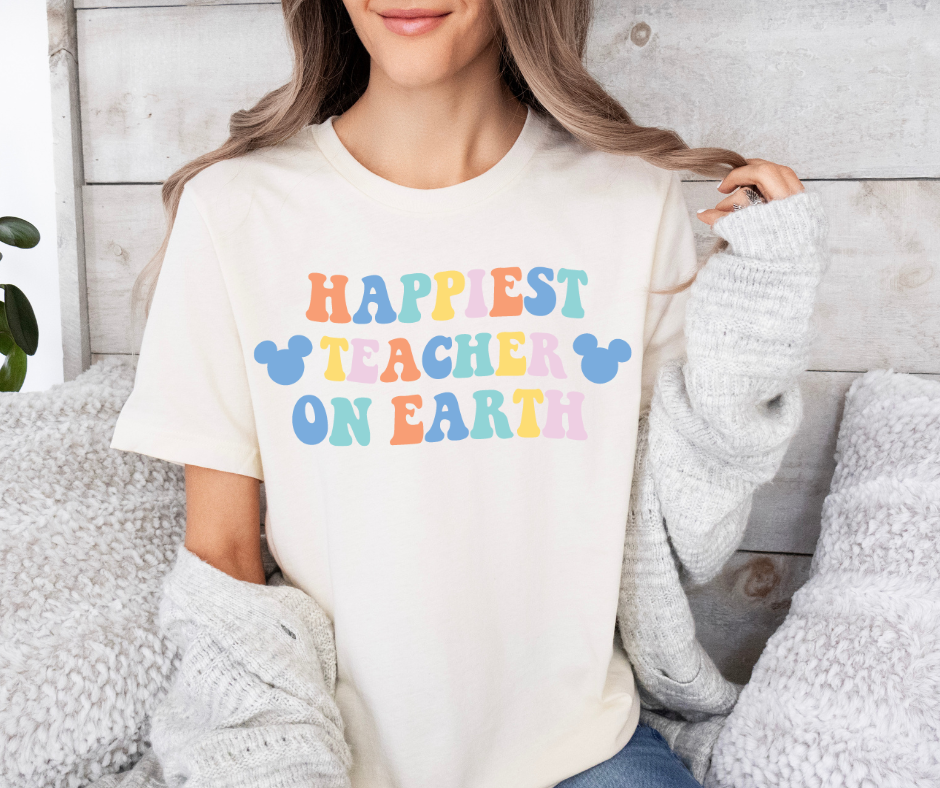 HAPPIEST TEACHER ON EARTH GRAPHIC TEE