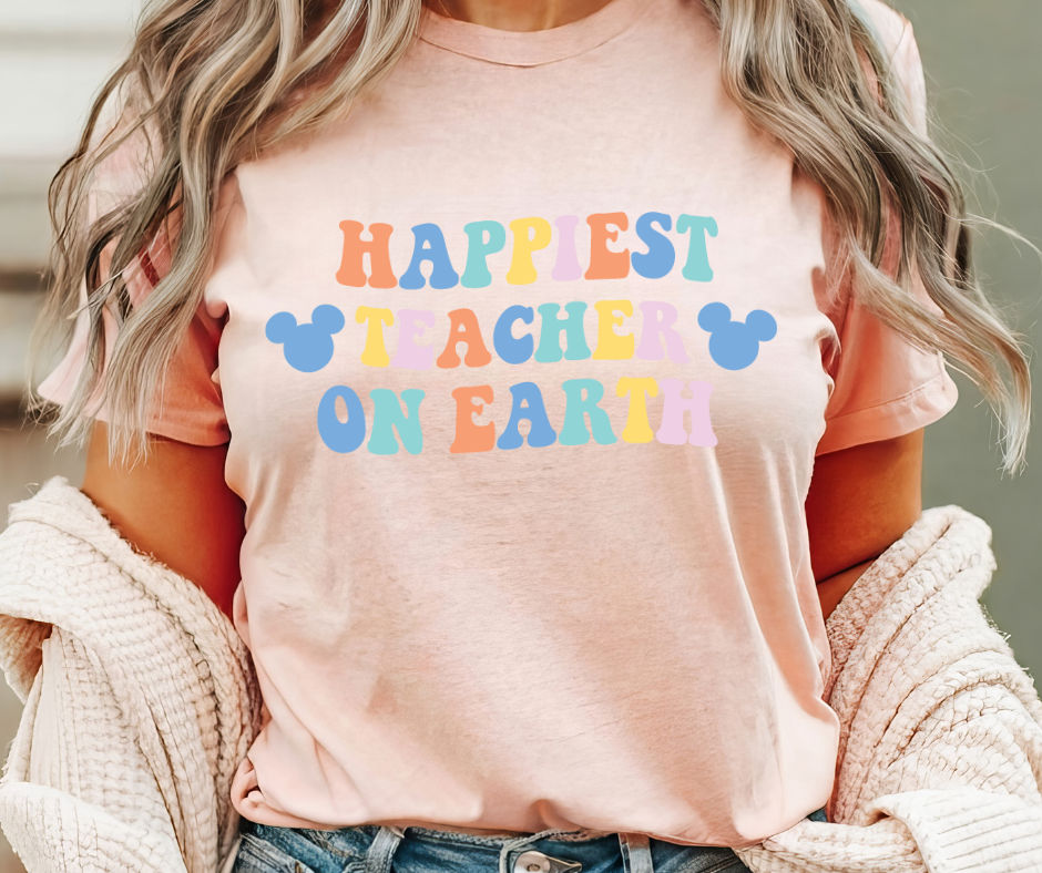 HAPPIEST TEACHER ON EARTH GRAPHIC TEE