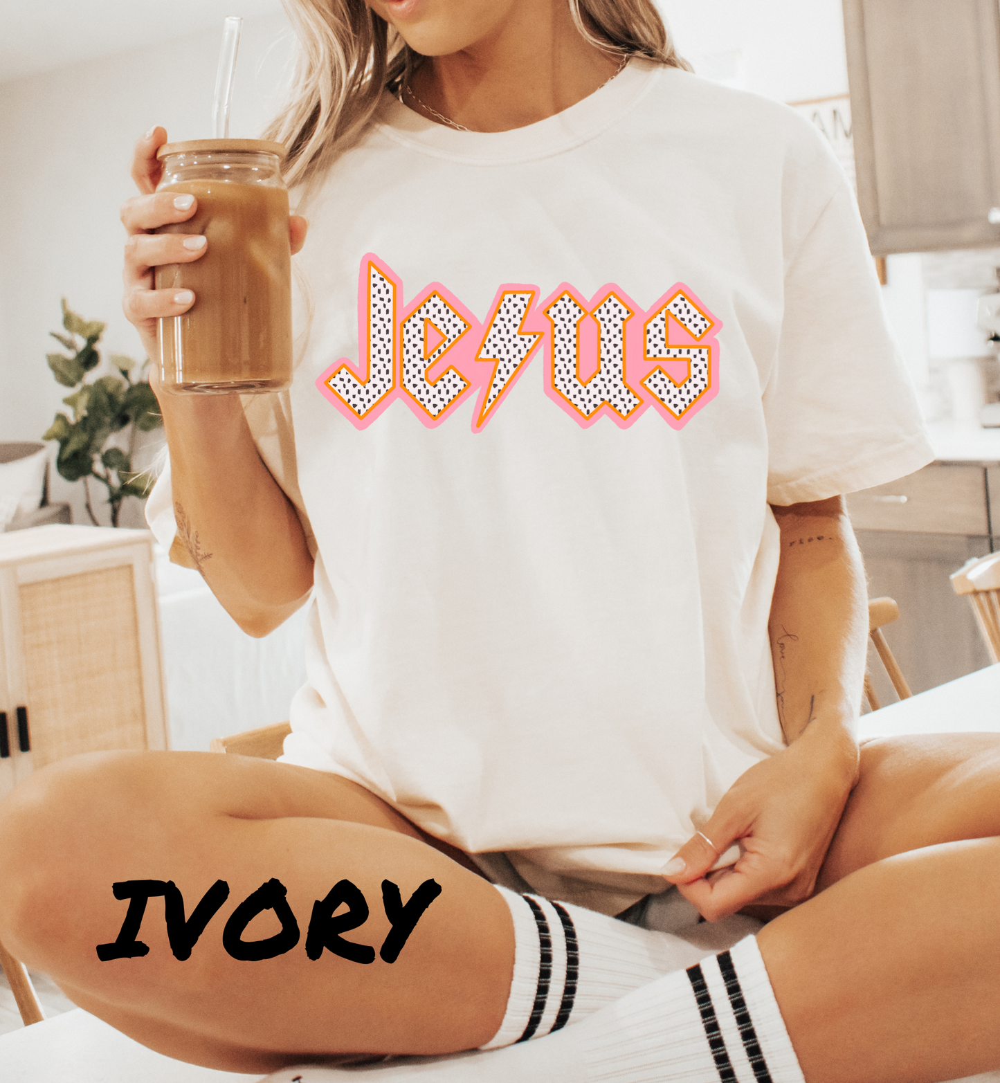 JESUS LIGHTNING BOLT GRAPHIC TEE