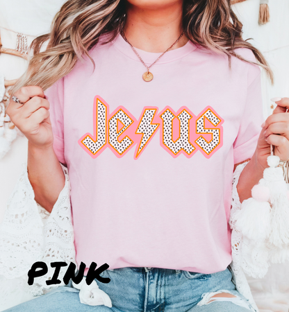 JESUS LIGHTNING BOLT GRAPHIC TEE