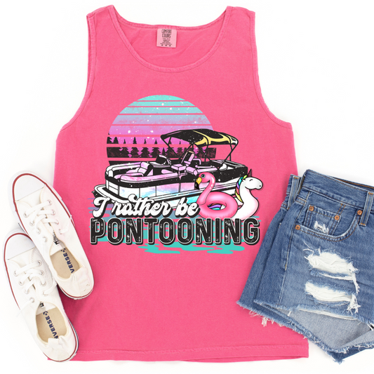 I RATHER BE PONTOONING GRAPHIC TANK