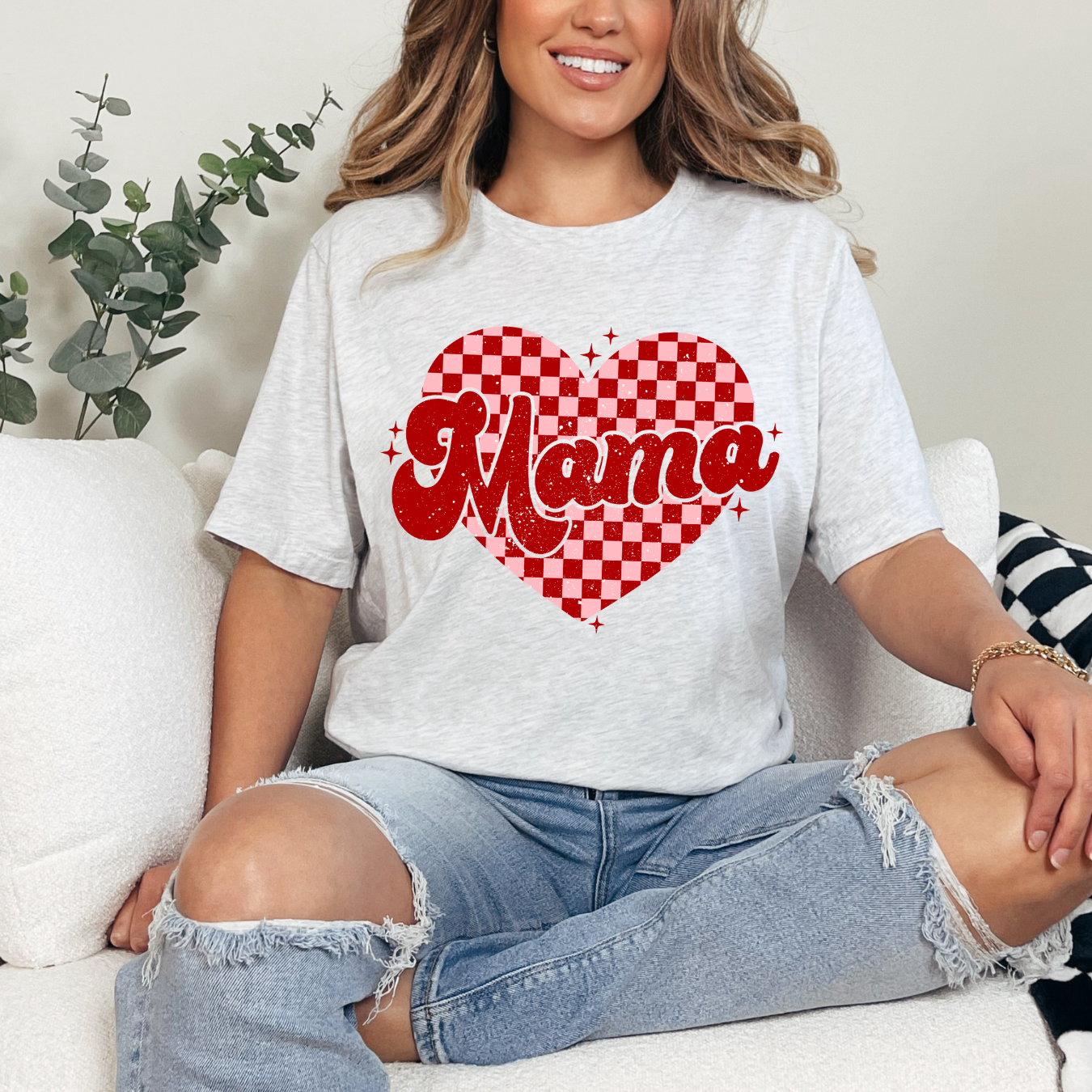 MAMA CHECKERED HEART