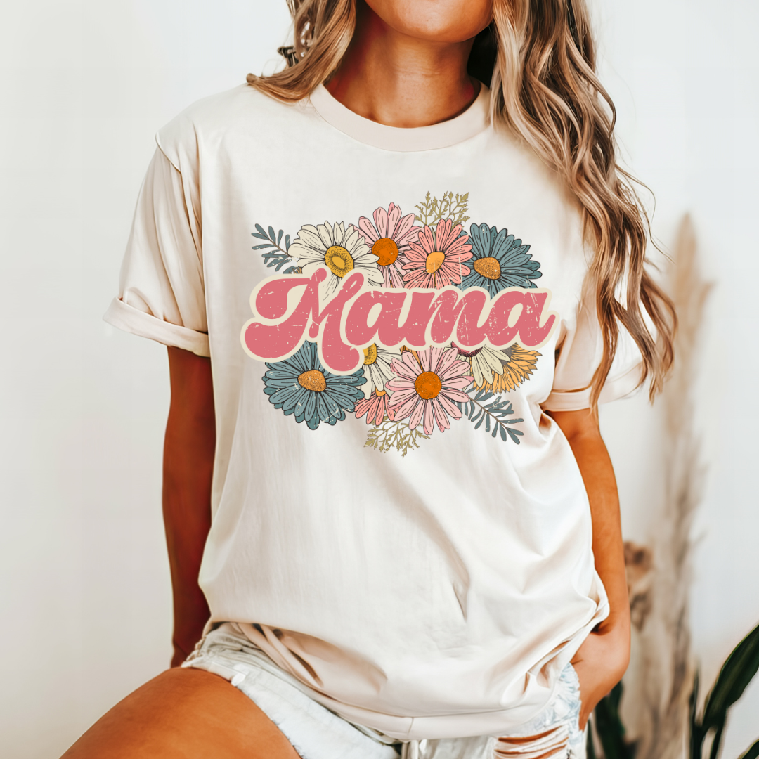 MAMA FLORAL RETRO GRAPHIC TEE