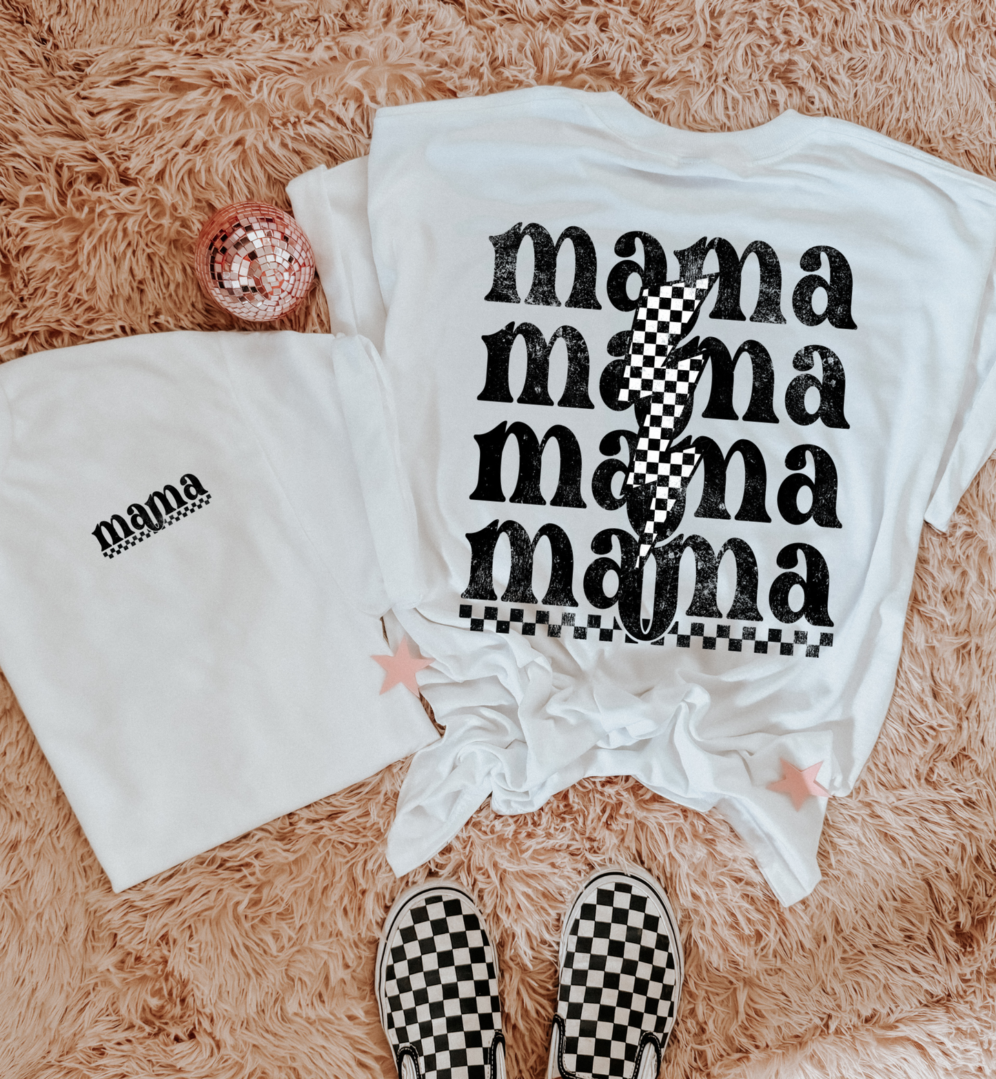 MAMA STACKED LIGHTNING BOLT GRAPHIC TEE