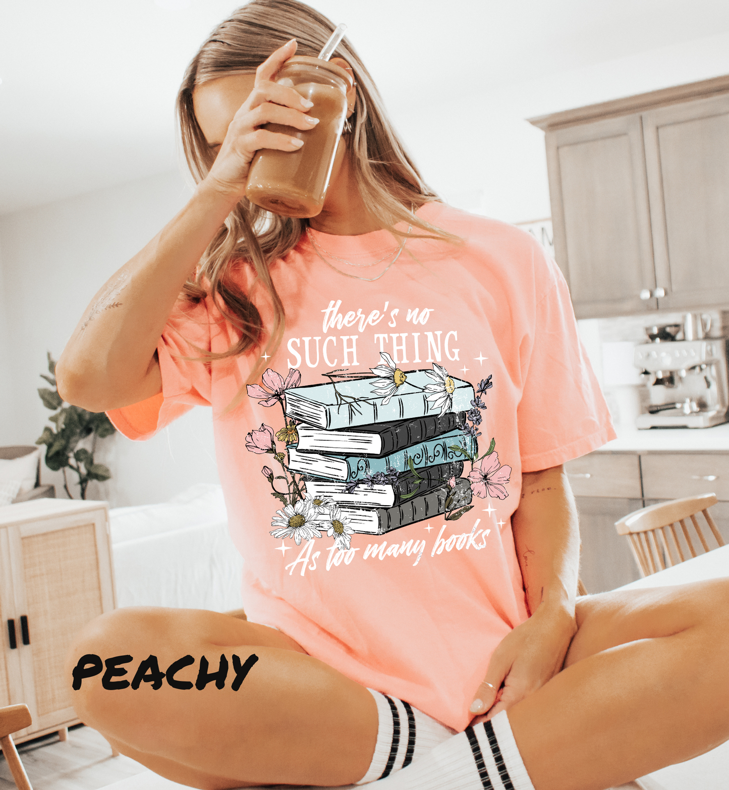 NO SUCH THING AS TOO MANY BOOKS GRAPHIC TEE