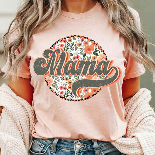 MAMA FLORAL RETRO GRAPHIC TEE