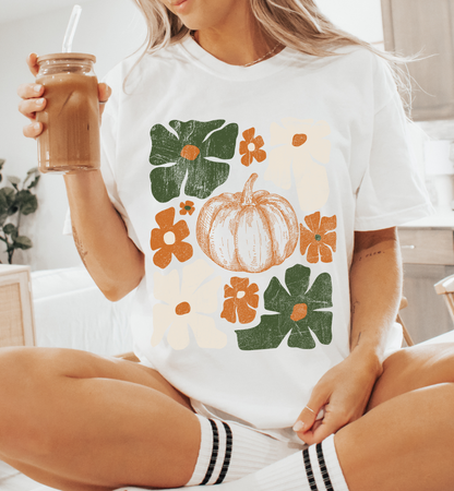 PUMPKIN BOHO FLORAL GRAPHIC TEE