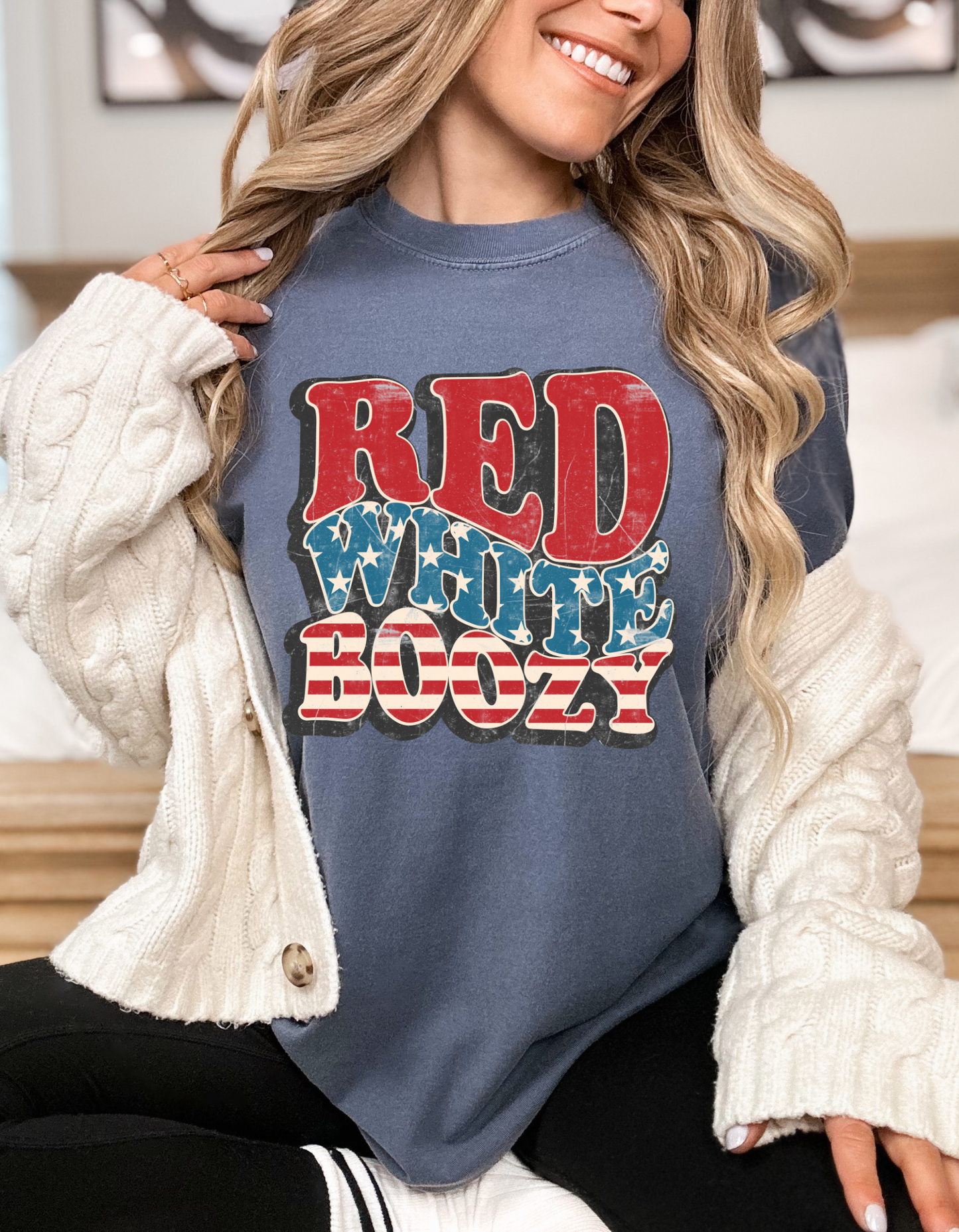 RED WHITE AND BOOZY GRAPHIC TEE