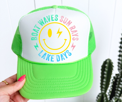 BOAT WAVES, SUN RAYS, LAKE/RIVER DAYS  HAT