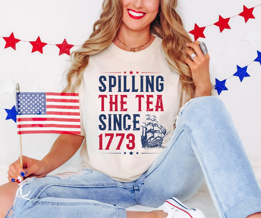 SPILLING THE TEA SINCE 1773 GRAPHIC TEE