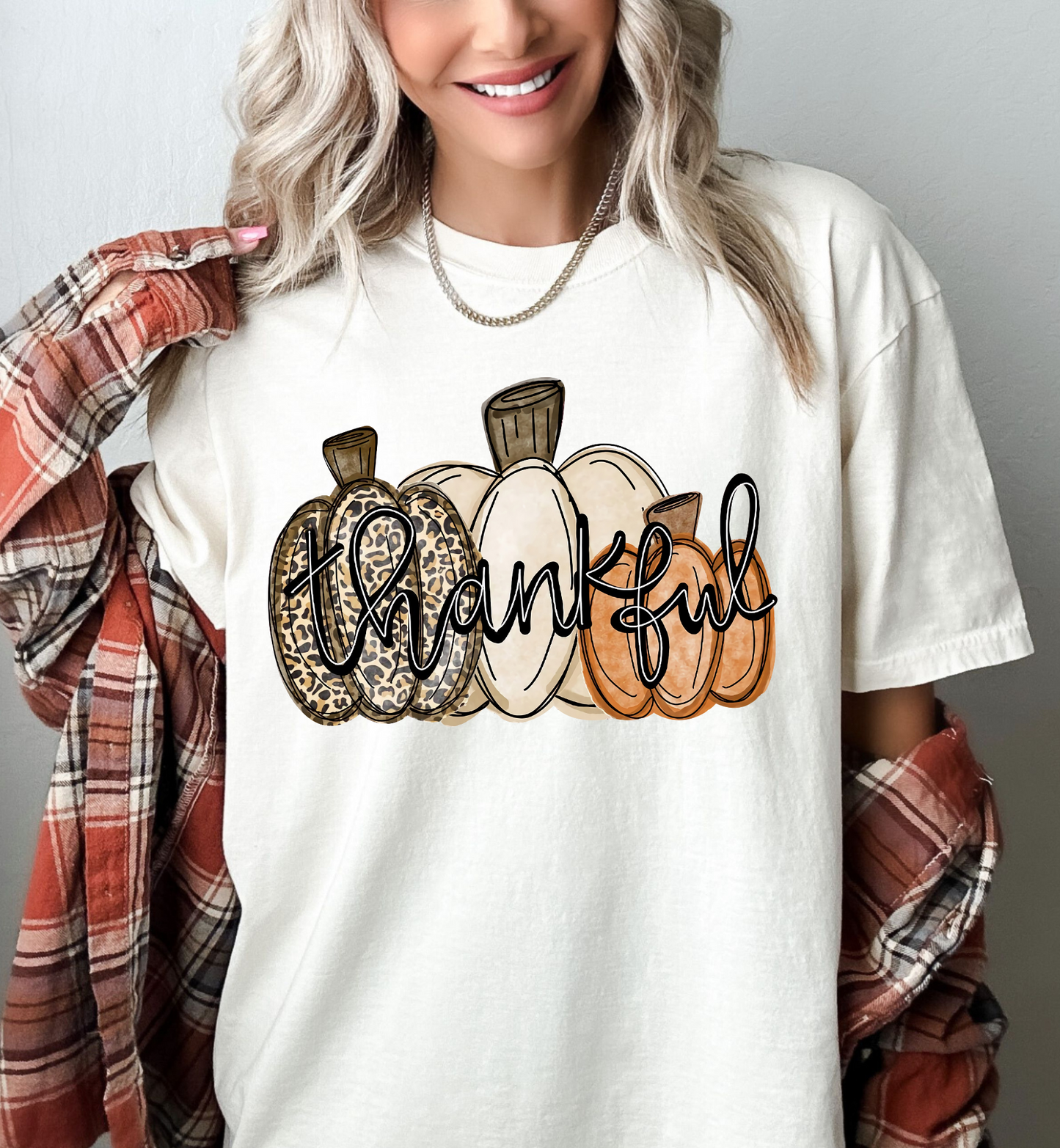 THANKFUL CHEETAH PUMPKIN GRAPHIC TEE