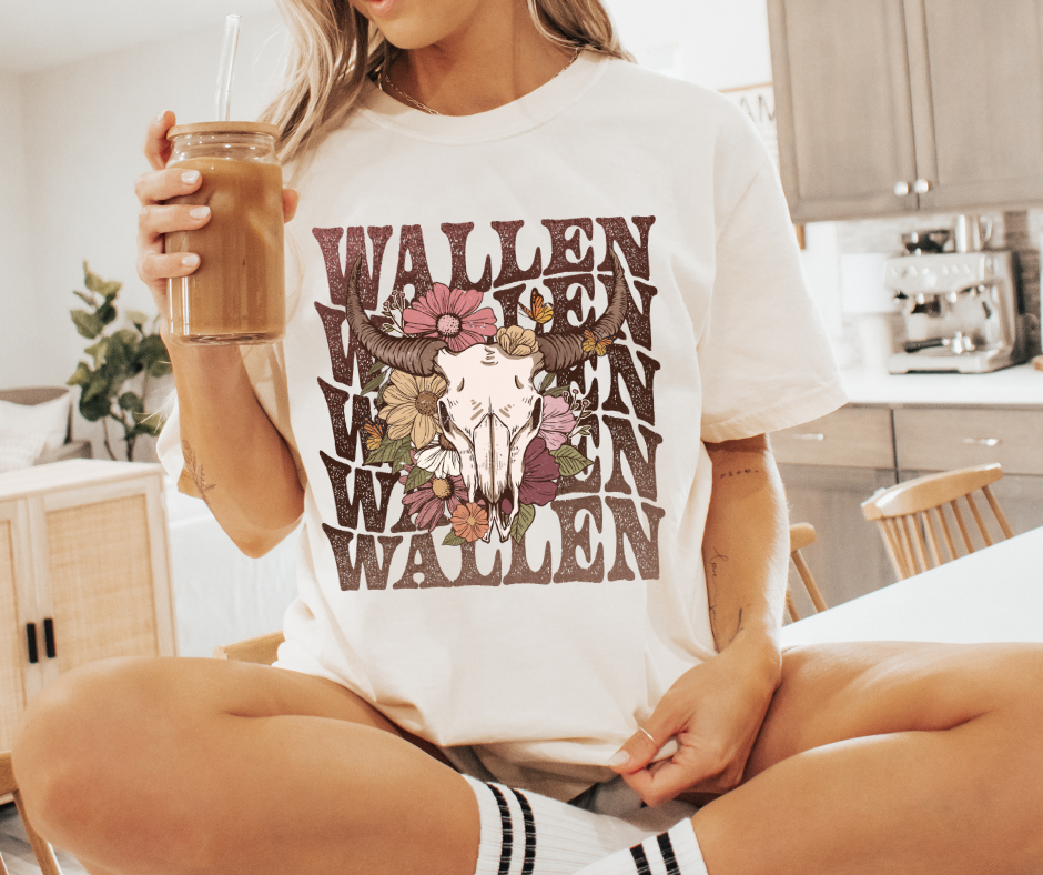 WALLEN SKULL FLOWER GRAPHIC TEE