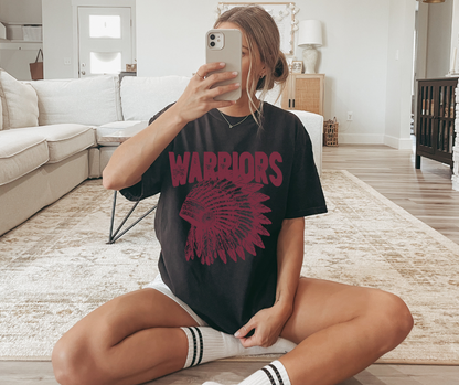 WARRIORS DISTRESSED GRAPHIC TEE