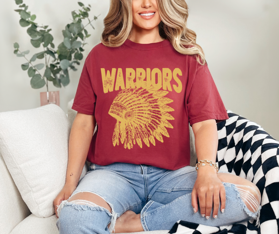 WARRIORS DISTRESSED GRAPHIC TEE