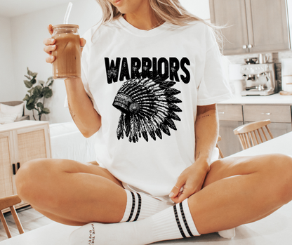 WARRIORS DISTRESSED GRAPHIC TEE