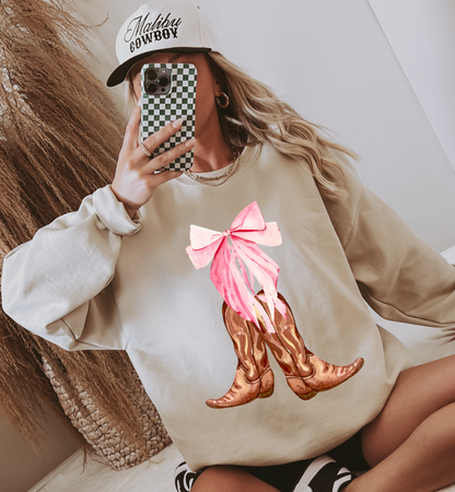 BOOT BOW SWEATSHIRT