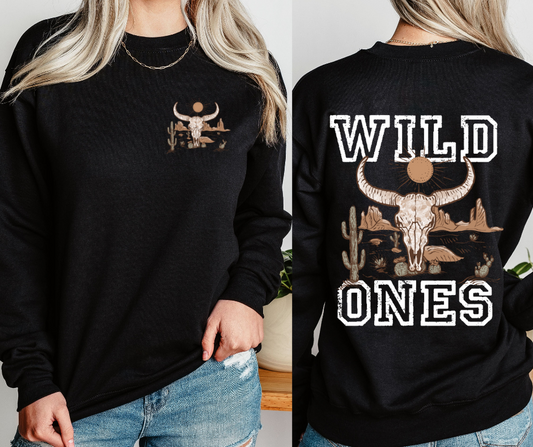 WILD ONES SKULL GRAPHIC SWEATSHIRT