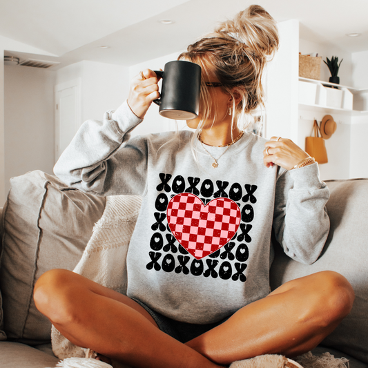 XOXO CHECKERED HEART